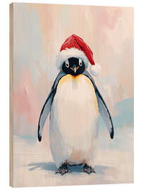 Holzbild Santa Pinguin - Ohkimiko