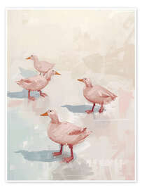 Wandbild Enten auf dem Eis - Ohkimiko
