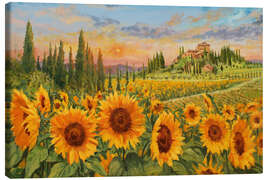 Leinwandbild Sonnenblumen in der Toskana