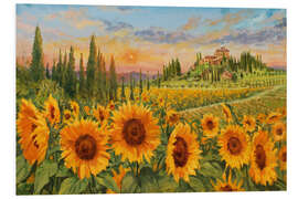 Hartschaumbild Sonnenblumen in der Toskana