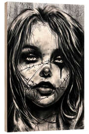 Holzbild Stitched Silence - Denny Stoekenbroek