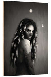 Holzbild Sun And Moon - Justin Gedak