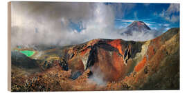 Holzbild Mount Ngauruhoe Vulkanlandschaft auf Neuseeland - Michael Rucker