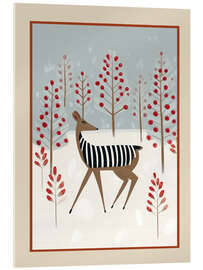 Acrylglasbild Hirsche im verschneiten Wald