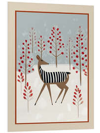 Hartschaumbild Hirsche im verschneiten Wald