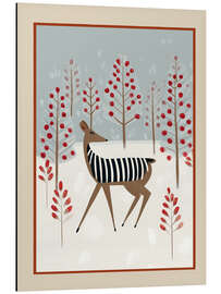 Magnettafel Hirsche im verschneiten Wald
