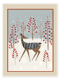 Poster Hirsche im verschneiten Wald