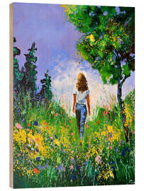 Holzbild Frühlingsspaziergang - Pol Ledent