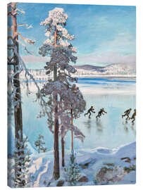 Leinwandbild Eisläufer in der Nähe der Küste von Kalela - Akseli Gallen-Kallela