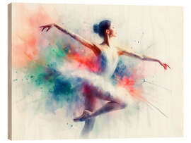 Holzbild Klassische Balletttänzerin - nobelart