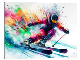 Gallery Print Skifahrer in voller Fahrt