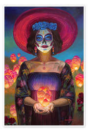 Wandbild Glowing Catrina - Macsorro