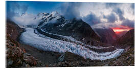 Acrylglasbild Sonnenuntergang am Unteren Grindelwaldgletscher im Berner Oberland - Marcel Gross