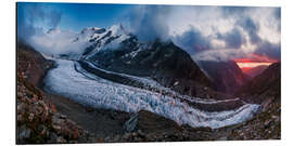 Alubild Sonnenuntergang am Unteren Grindelwaldgletscher im Berner Oberland - Marcel Gross