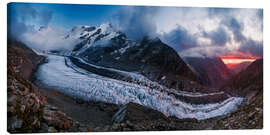 Leinwandbild Sonnenuntergang am Unteren Grindelwaldgletscher im Berner Oberland - Marcel Gross