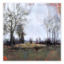 Wandbild Landschaftsmalerei, Sichtachse im englischen Stil - Eduard Warkentin