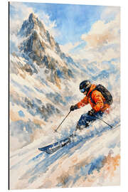 Magnettafel Skifahrer abseits der Piste