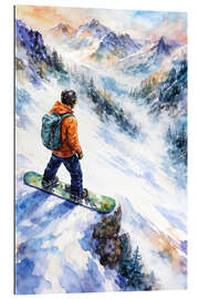 Galleriprint Snowboarder overlooking mountains - Natalie Bruns