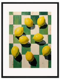 Gerahmter Kunstdruck Zitronenmosaik
