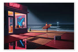 Wandbild Night Surfer - Felipe Hora
