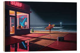 Holzbild Night Surfer - Felipe Hora