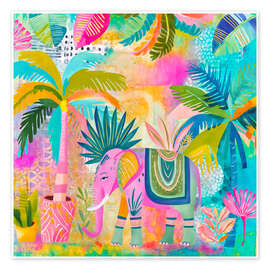 Wandbild Elefanten-Fantasiegarten - Andrea Haase