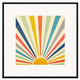 Gerahmter Kunstdruck Sun Retro Art