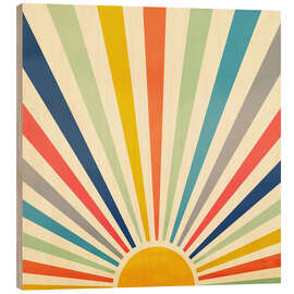 Holzbild Sun Retro Art