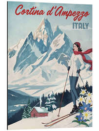 Magnettafel Cortina Vintage Skiing