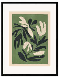 Gerahmter Kunstdruck Minimales abstraktes Pflanzenwachstum