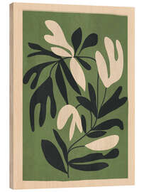 Holzbild Minimales abstraktes Pflanzenwachstum