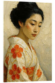 Tableau en verre acrylique Japanese woman portrait in traditional kimono - Natalie Bruns