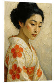Quadro em plexi-alumínio Japanese woman portrait in traditional kimono - Natalie Bruns