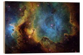 Holzbild Seelennebel - Sh2 199 - Hubble Palette - Benjamin Butschell