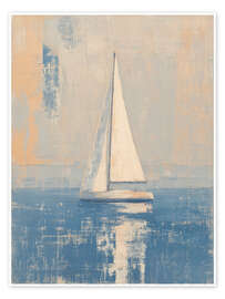 Poster Das langsame Segelboot