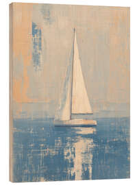 Holzbild Das langsame Segelboot
