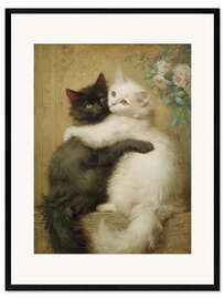 Gerahmter Kunstdruck Liebe in Schwarzweiß