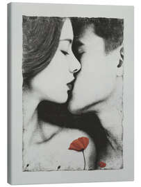 Leinwandbild Eine Blume war Zeugin des Kusses - DejaReve