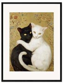 Gerahmter Kunstdruck Gemeinsam in Schwarzweiß