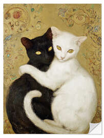 Wandsticker Gemeinsam in Schwarzweiß