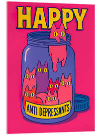 Acrylglasbild Happy antidepressants - nobelart