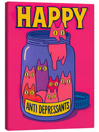 Leinwandbild Happy antidepressants - nobelart