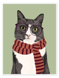 Wandbild Katze mit Brille - EL BUEN LIMÓN