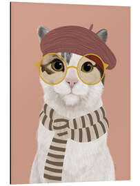 Alubild Katze mit Baskenmütze - EL BUEN LIMÓN
