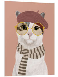 Hartschaumbild Katze mit Baskenmütze - EL BUEN LIMÓN