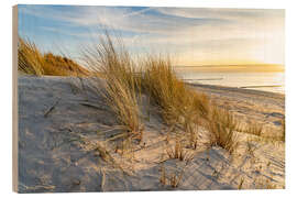 Holzbild Ostsee Strand bei Sonnenuntergang - Peter Schickert