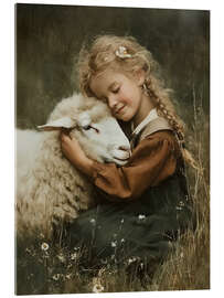Acrylglasbild Liebe für ein Schaf - Olga Telnova