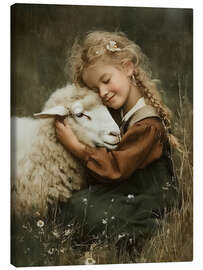 Leinwandbild Liebe für ein Schaf - Olga Telnova