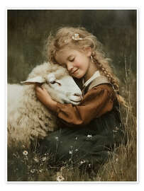 Wandbild Liebe für ein Schaf - Olga Telnova