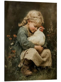 Alubild Zärtliche Liebe für ein Huhn - Olga Telnova